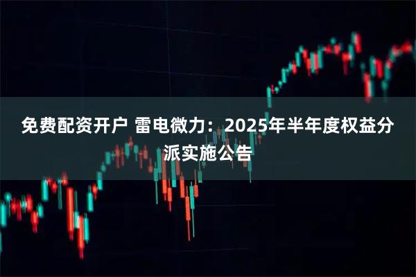 免费配资开户 雷电微力：2025年半年度权益分派实施公告