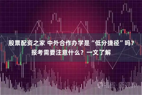 股票配资之家 中外合作办学是“低分捷径”吗？报考需要注意什么？一文了解